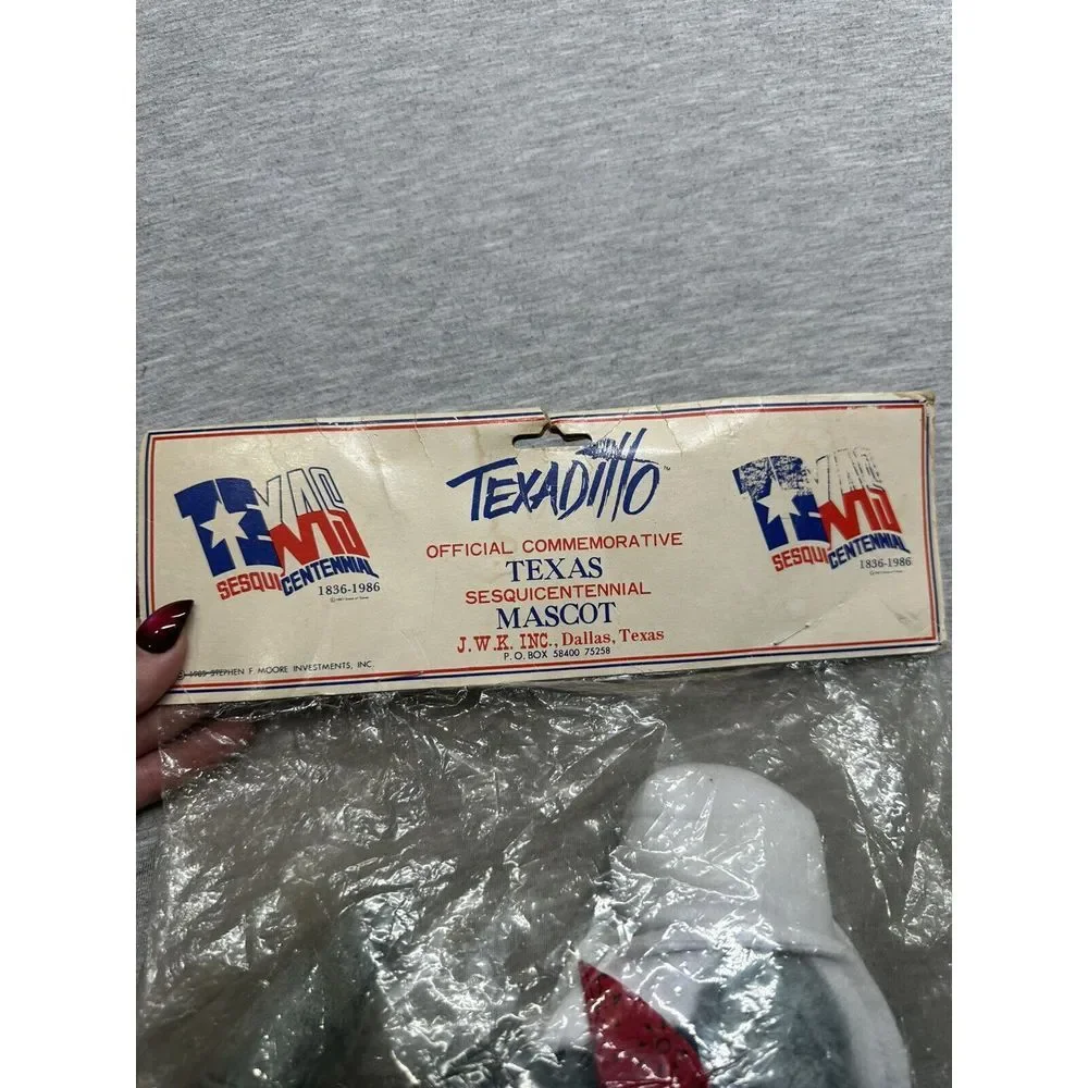Vtg Texadillo 1983‎ Mascot Sesquicentennial Armadillo Plush Souvenir In Bag